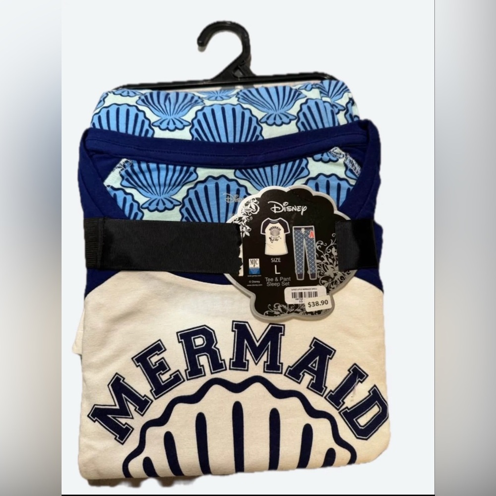 2/$60 NWT Disney Blue and White Mermaid 🧜‍♀️ Ariel Sleep Set